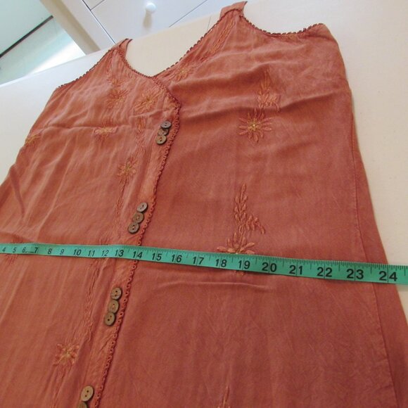 Raya Sun Orange Big Cat Print Embroidered Sun Dress 3X - Picture 13 of 16